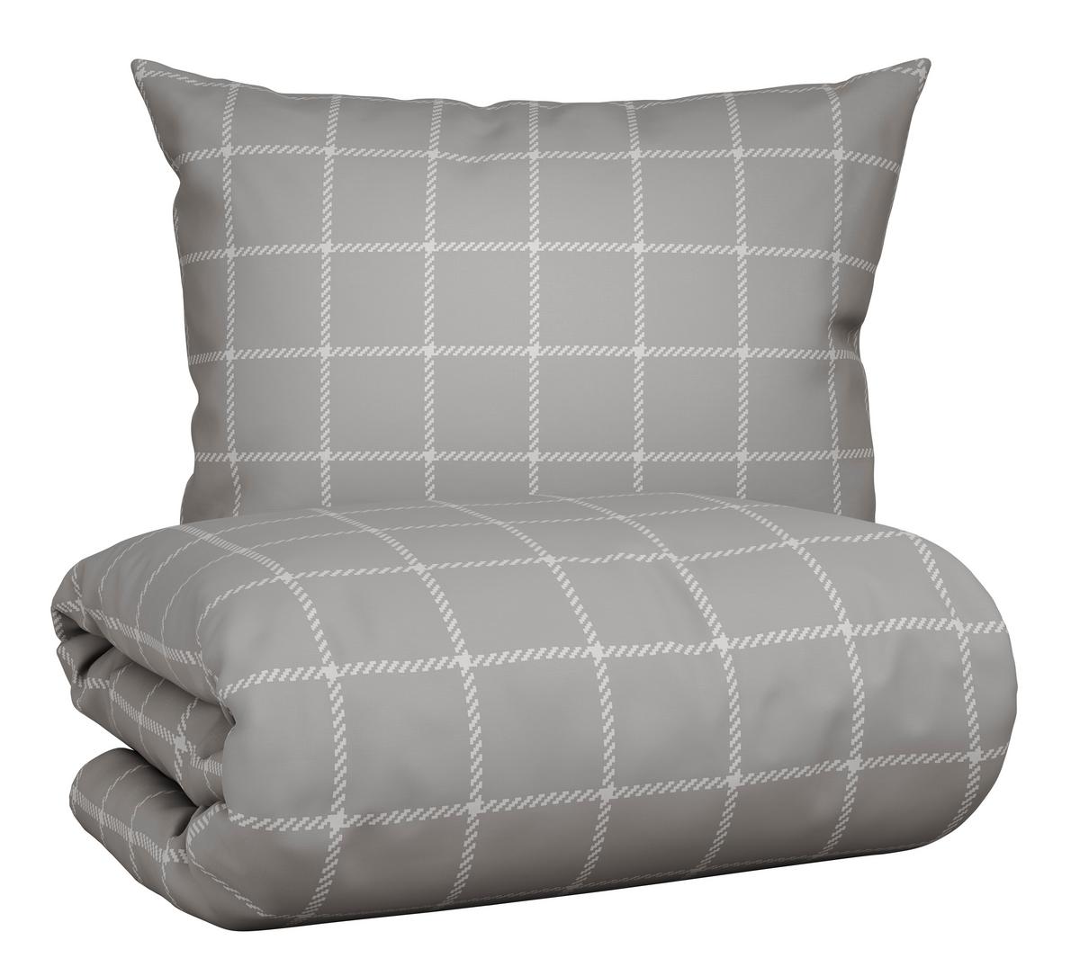 Posteljina Karo Allover 140x200/60x80 Cm - svijetlo siva, Konvencionalno, tekstil (140/200cm) - Mömax
