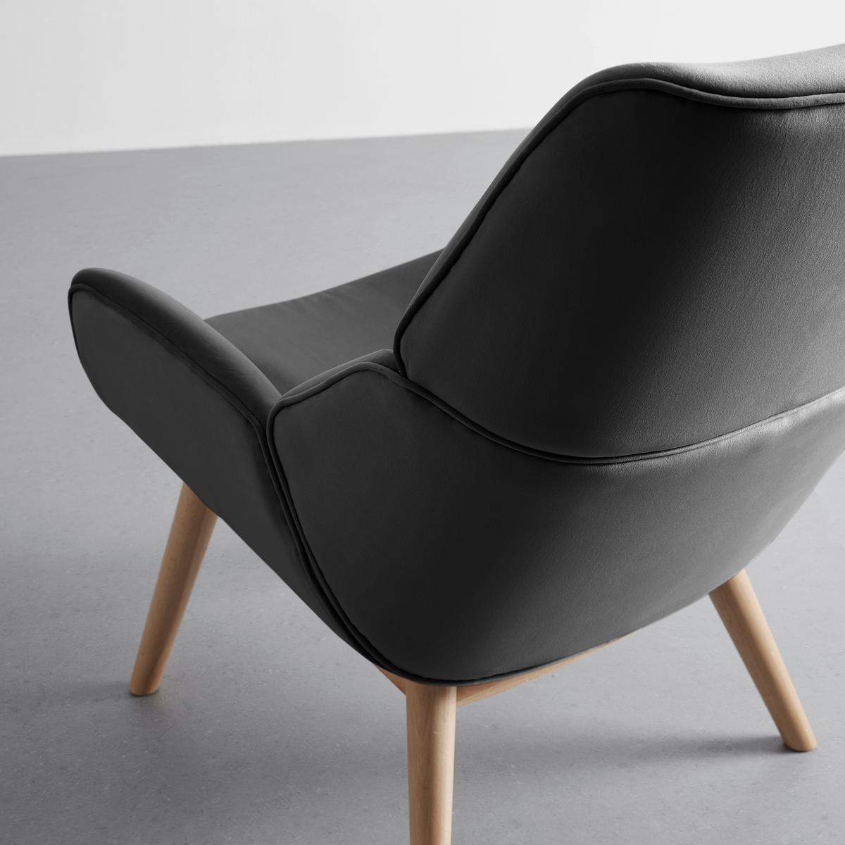 Relaxsessel Felia ca. 71x92,5x79 cm Samt Grau - Buchefarben/Grau, MODERN, Holz/Textil (71/92,5/79cm) - Bessagi Home