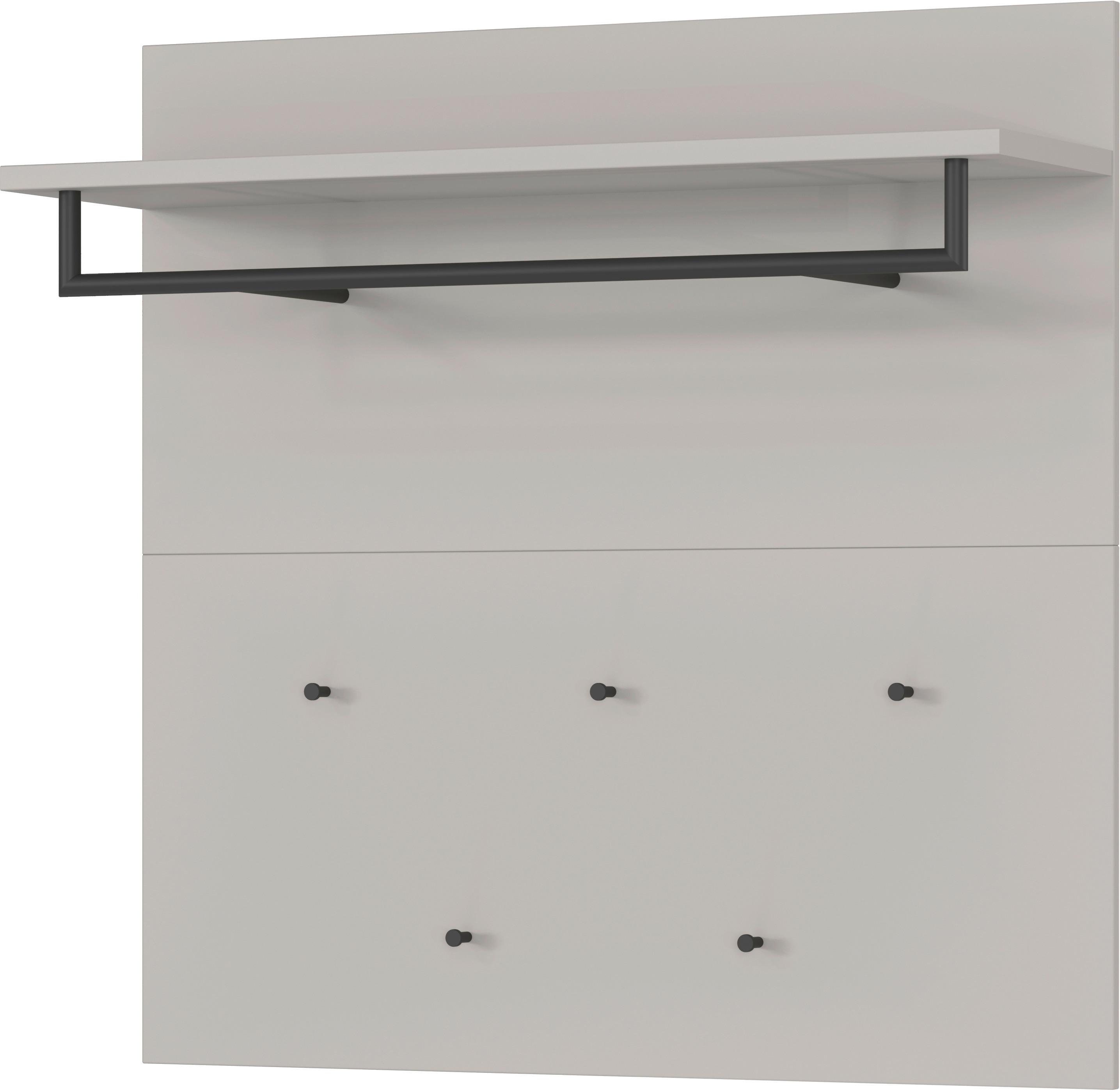 Garderobenpaneel GW-Bastia in Grau - Grau, MODERN, Holzwerkstoff (96/95/30cm) - Premium Living