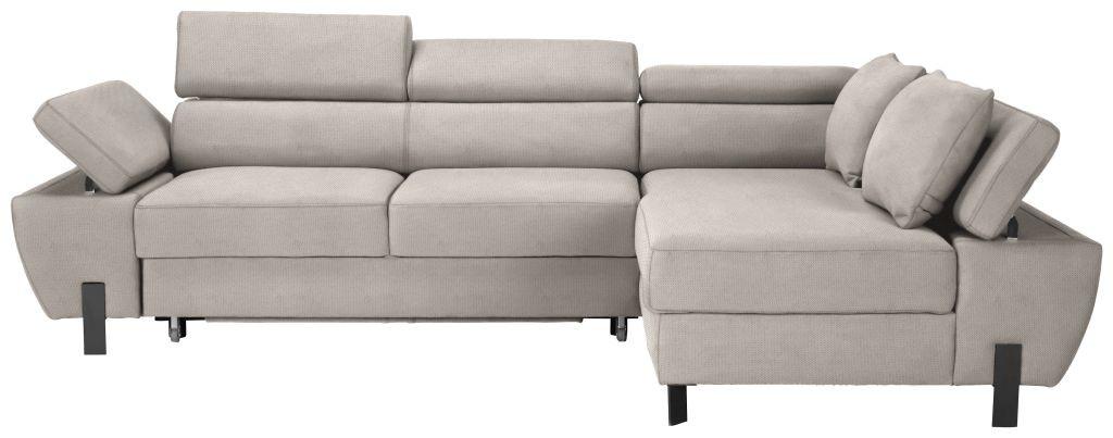 Ecksofa Molina Mini Beige - Beige/Schwarz, MODERN, Textil/Metall (277/189cm) - Mömax