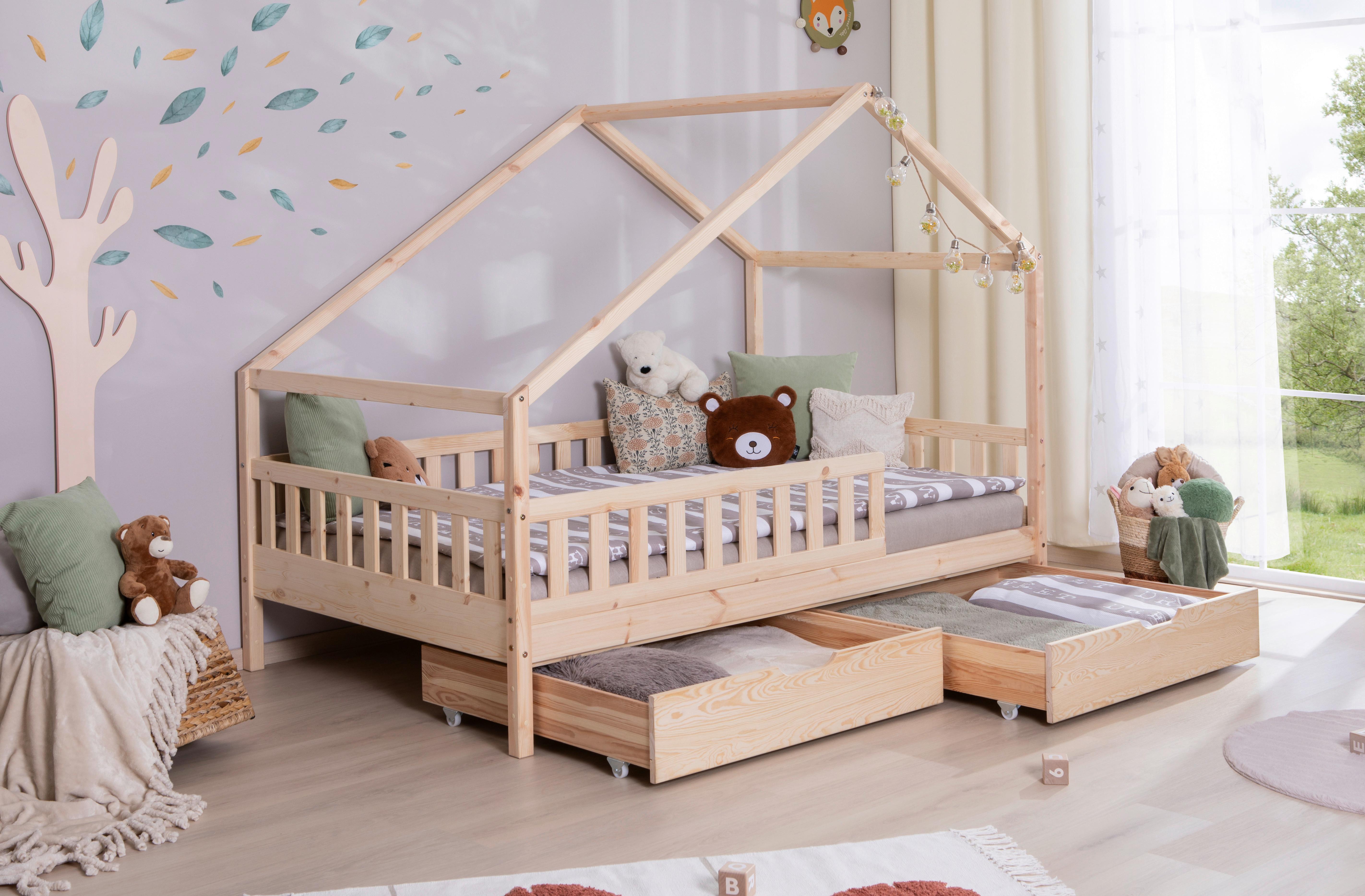 Hausbett Lou ca. 140x200 cm Holz - Naturfarben, MODERN, Holz (140/200cm) - MID.YOU