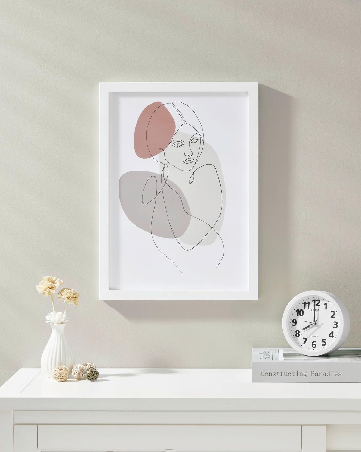 Druckgrafik Roberval Multicolor/Weiß ca. 32,7x45cm - Multicolor/Weiß, Trend, Glas/Kunststoff (32,7/1,6/45cm) - Eglo