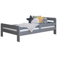 Bett Bennet mit Rausfallschutz ca. 120x200 cm Hellgrau - Hellgrau, MODERN, Holz (120/200cm) - MID.YOU