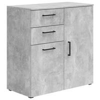 Kommode Multistauraum Betonoptik - Anthrazit/Schwarz, Modern, Holzwerkstoff/Kunststoff (80/83/40cm)