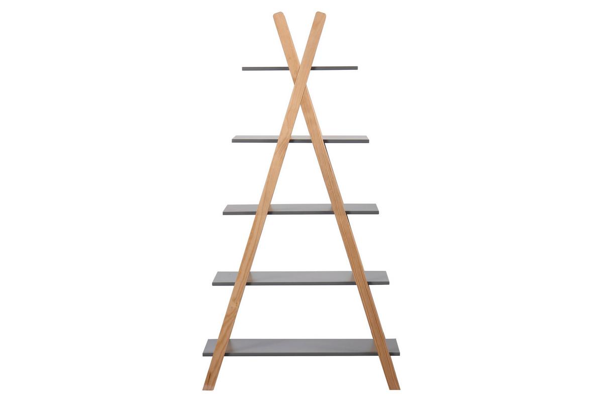 Regal Grau/Naturfarben - Naturfarben/Grau, Design, Holz/Holzwerkstoff (90/170/35cm) - Livetastic