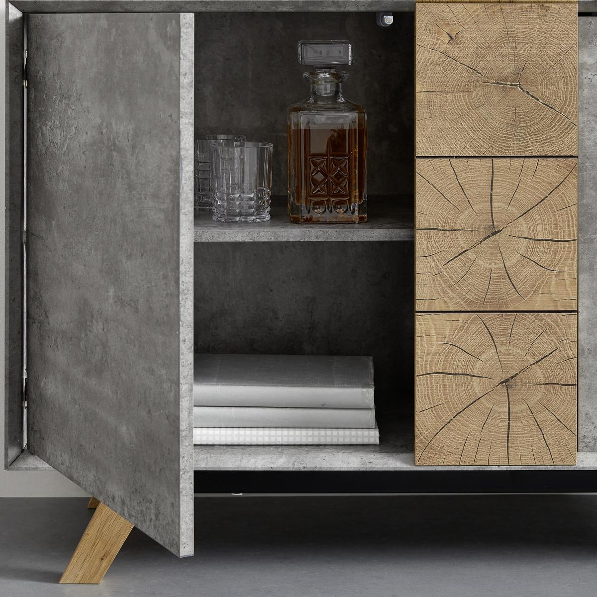 Moderna Komoda Casper, Barva Betona In Hrasta - siva/barve hrasta, Moderno, les (120/75/40cm) - Bessagi Home