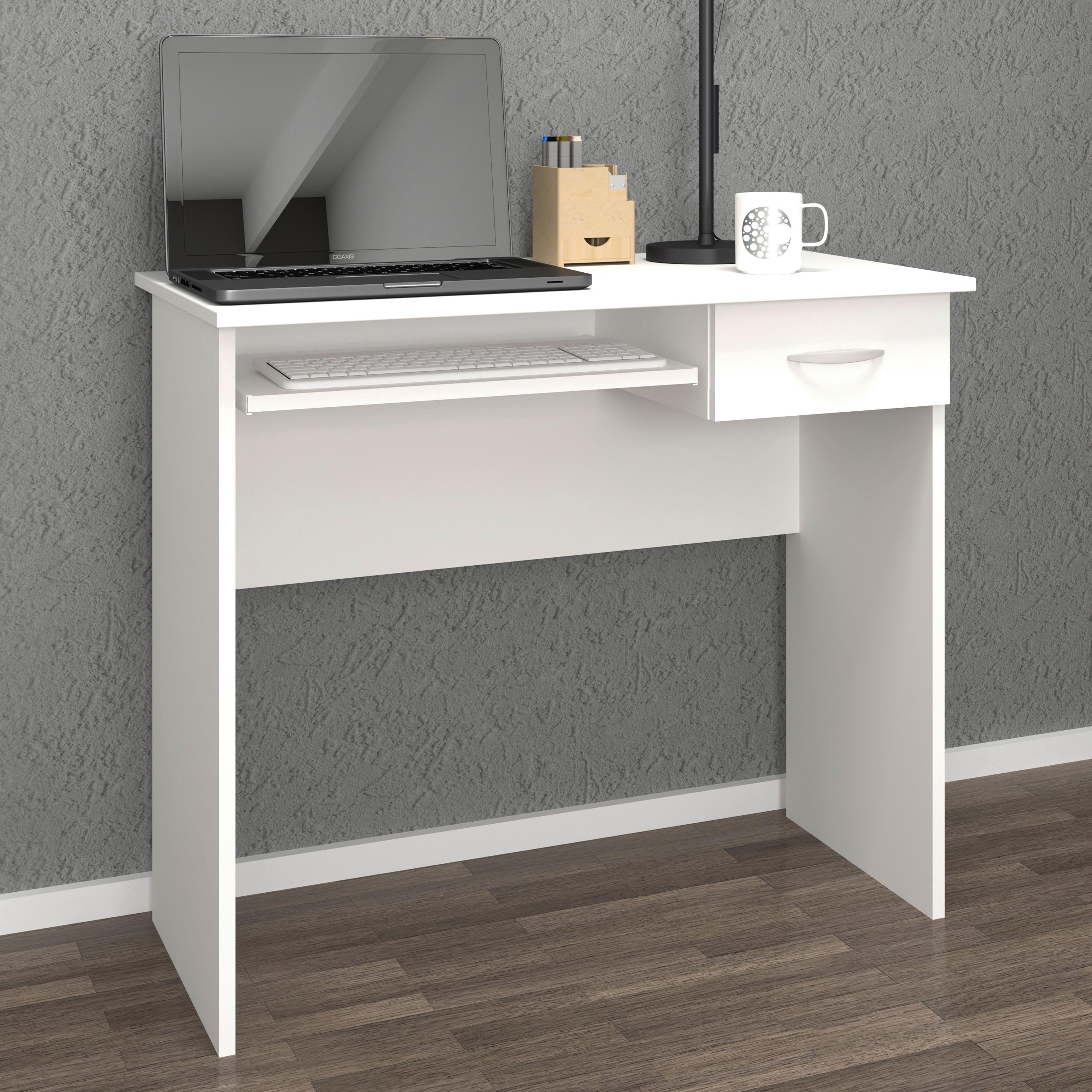 Pisalna Miza Arusa, Bela, 85x50 - bela/barve aluminija, Moderno, kovina/leseni material (85/50/75cm) - MID.YOU