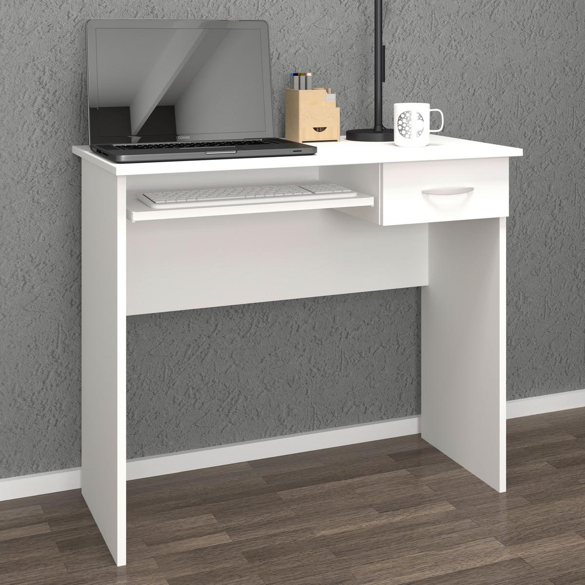 Pisalna Miza Arusa, Bela, 85x50 - bela/barve aluminija, Moderno, kovina/leseni material (85/50/75cm) - MID.YOU