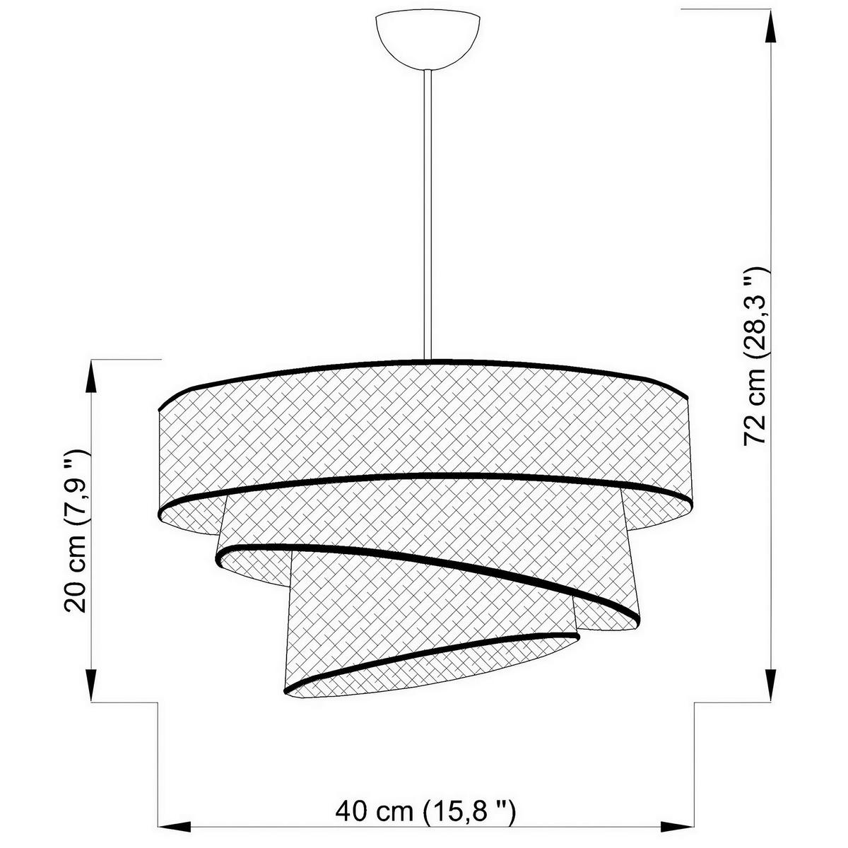 LAMPA WISZĄCA COUPER HAZERAN - CAMEL, GOLD - beżowy, Design, metal/tkanina (40/72cm) - P & B