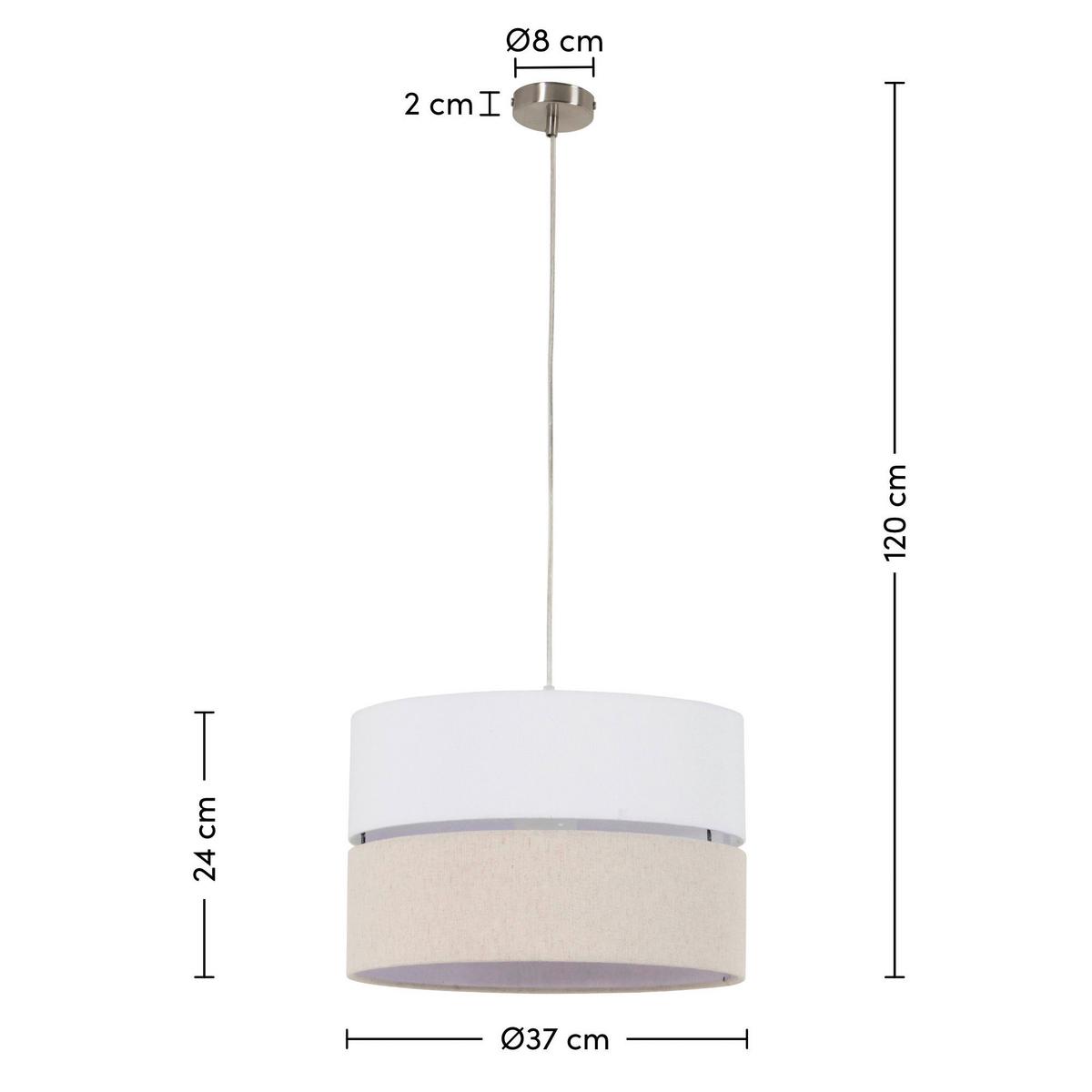 LAMPA WISZĄCA NICOLE - beżowy/biały, Modern, tworzywo sztuczne/metal (37/120cm) - Novel