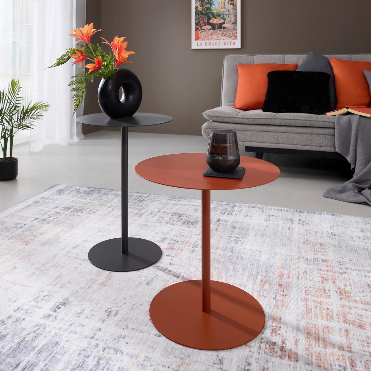 Beistelltisch Rod Orange - Orange, MODERN, Metall (40/43/40cm) - Mömax