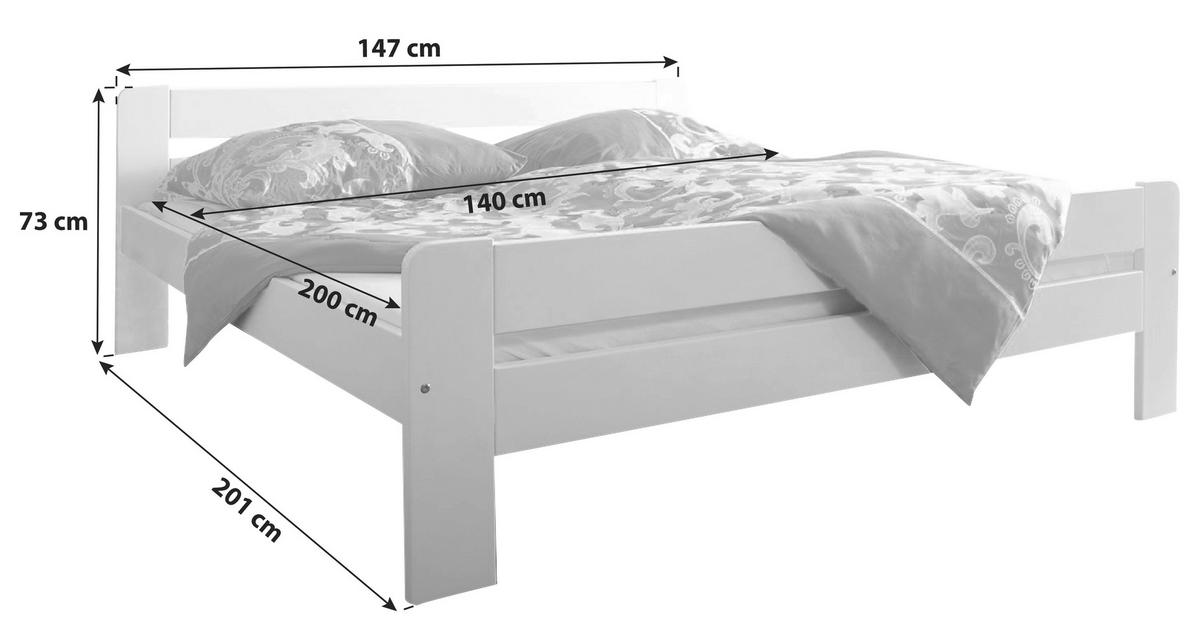 Massivholzbett Bert ca. 140x200 cm Kiefer - Kieferfarben, MODERN, Holz (140/200cm) - Livetastic