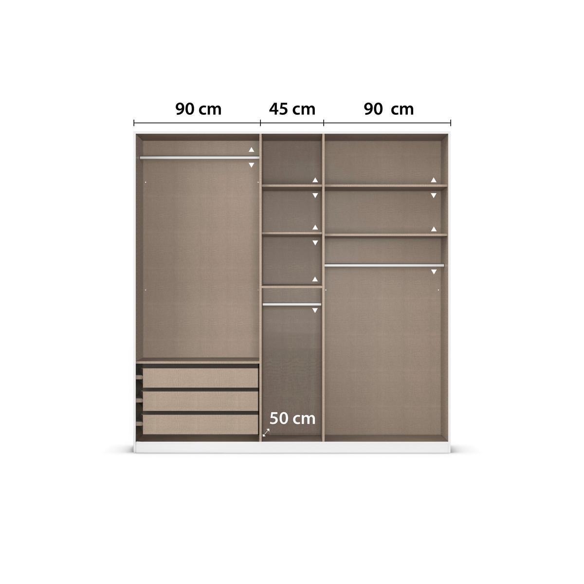Șifonier Safari - alb/gri, Konventionell, material pe bază de lemn (226/210/54cm)