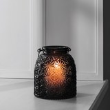 Windlicht Finja Ø/h ca. 14,3/16 cm - Schwarz, MODERN, Glas (14,3/16cm) - Mömax modern living