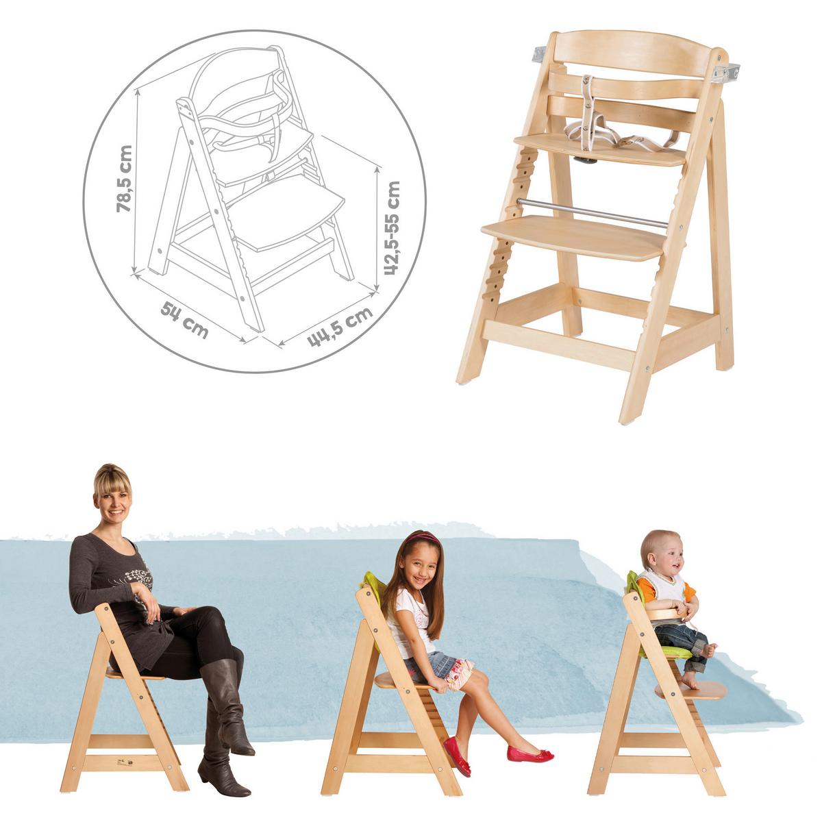 Hochstuhl Sit Up Click & Fun Naturfarben - Naturfarben, KONVENTIONELL, Holzwerkstoff (50/80/54cm) - Roba