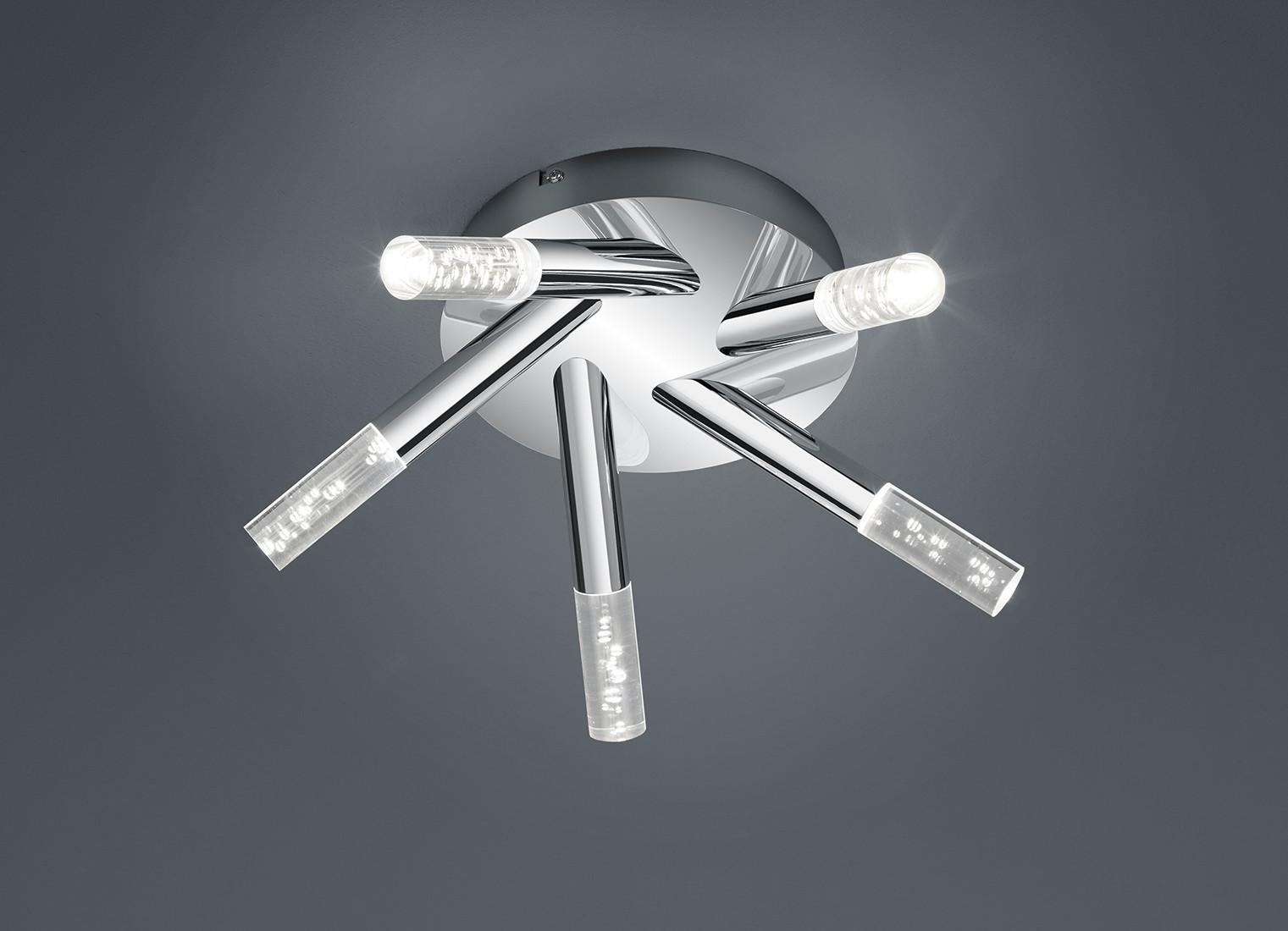 Badezimmer-Deckenleuchte Bolsa Chromfarben/Klar max. 3,1 Watt - Klar/Chromfarben, Design, Kunststoff/Metall (41,5/16,5cm) - Trio Leuchten