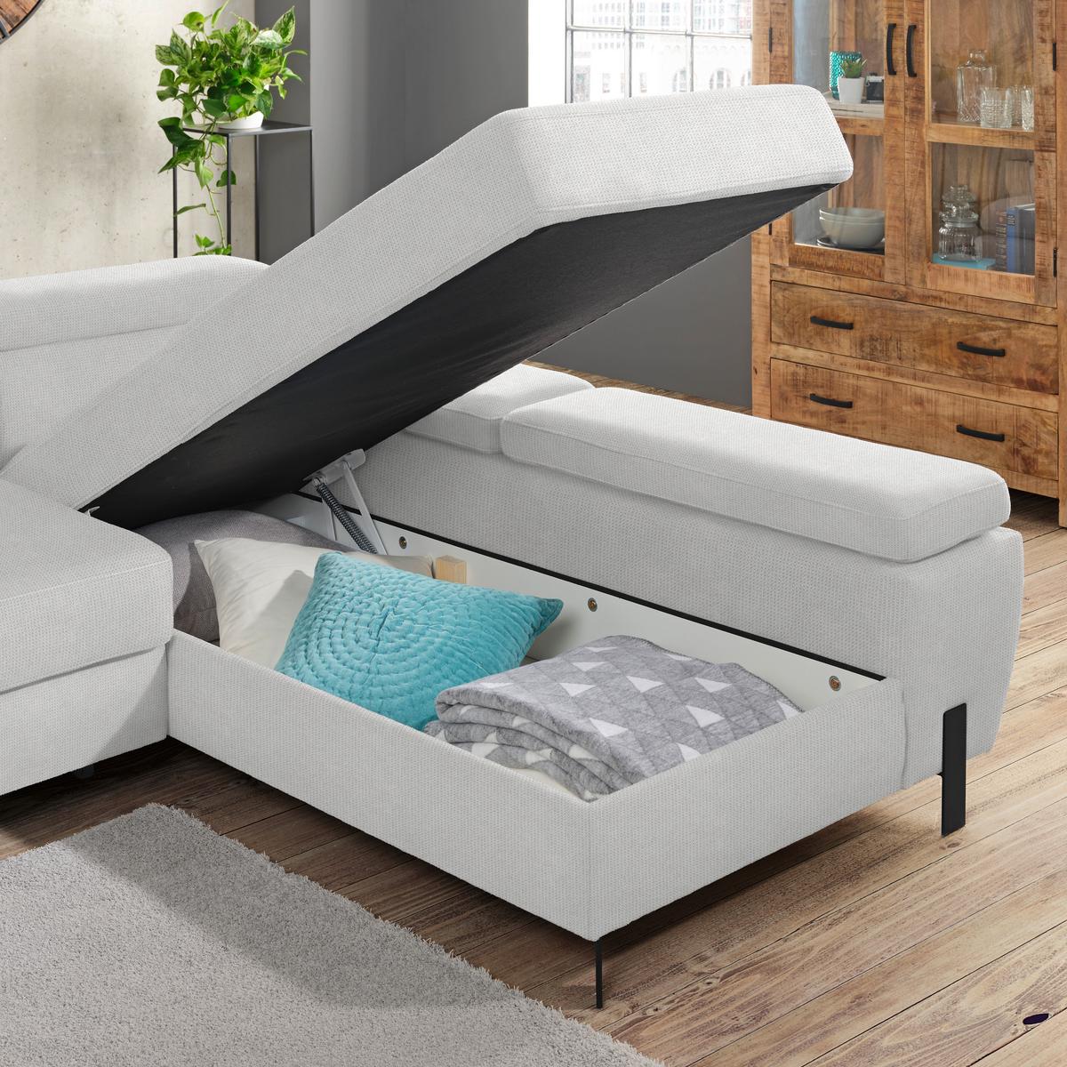 Kutna Garnitura Molina Mini - crna/ecru, Moderno, drvni materijal/drvo (277/189cm) - Mömax