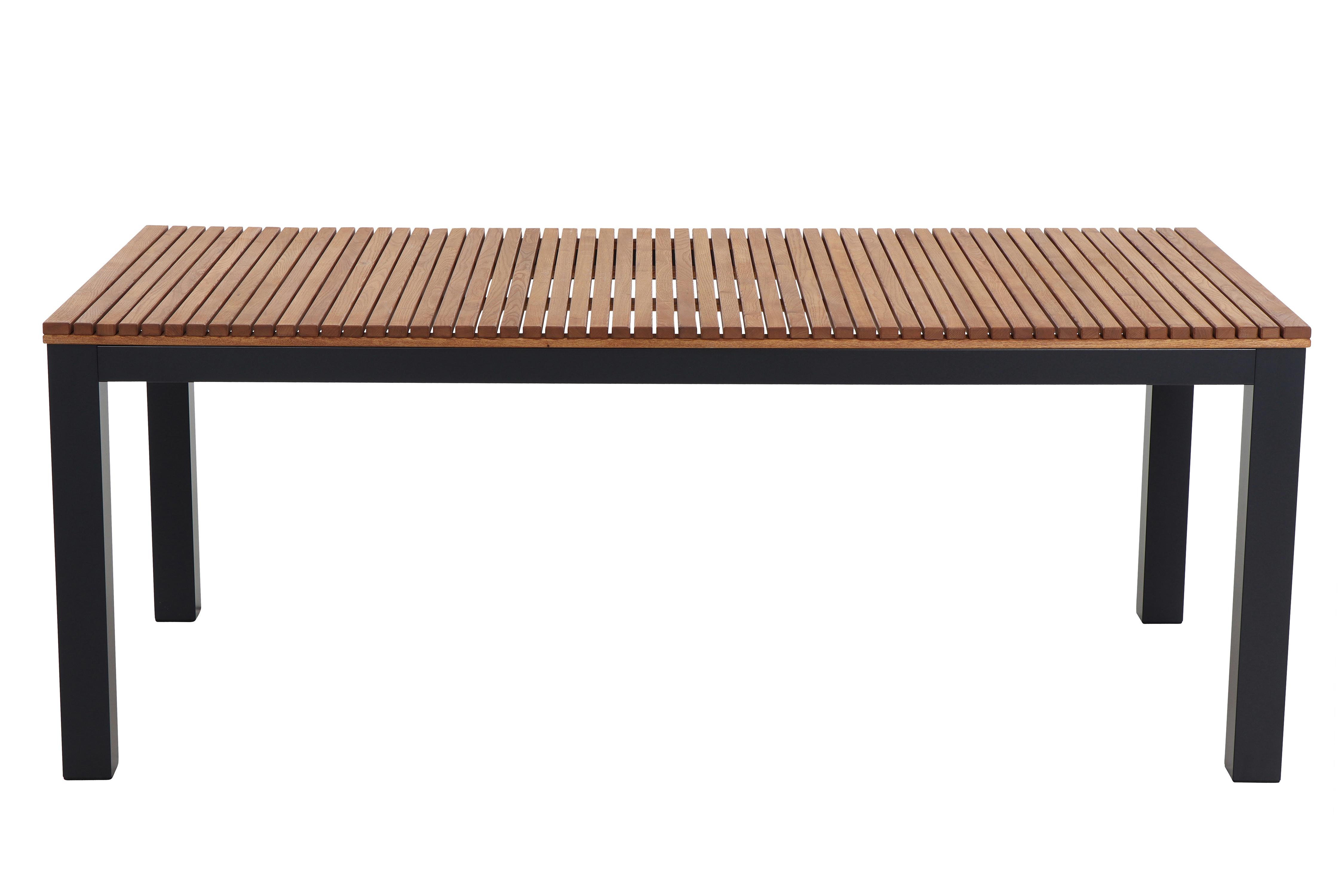 GARTENTISCH N86396 - Anthrazit/Robinienfarben, KONVENTIONELL, Holz/Metall (220/100/76cm) - Siena Garden