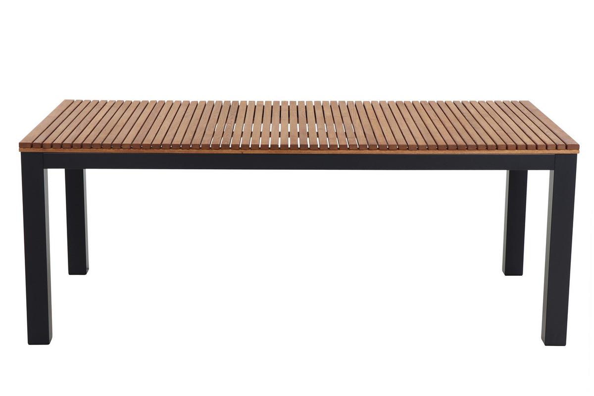 GARTENTISCH N86396 - Anthrazit/Robinienfarben, KONVENTIONELL, Holz/Metall (220/100/76cm) - Siena Garden