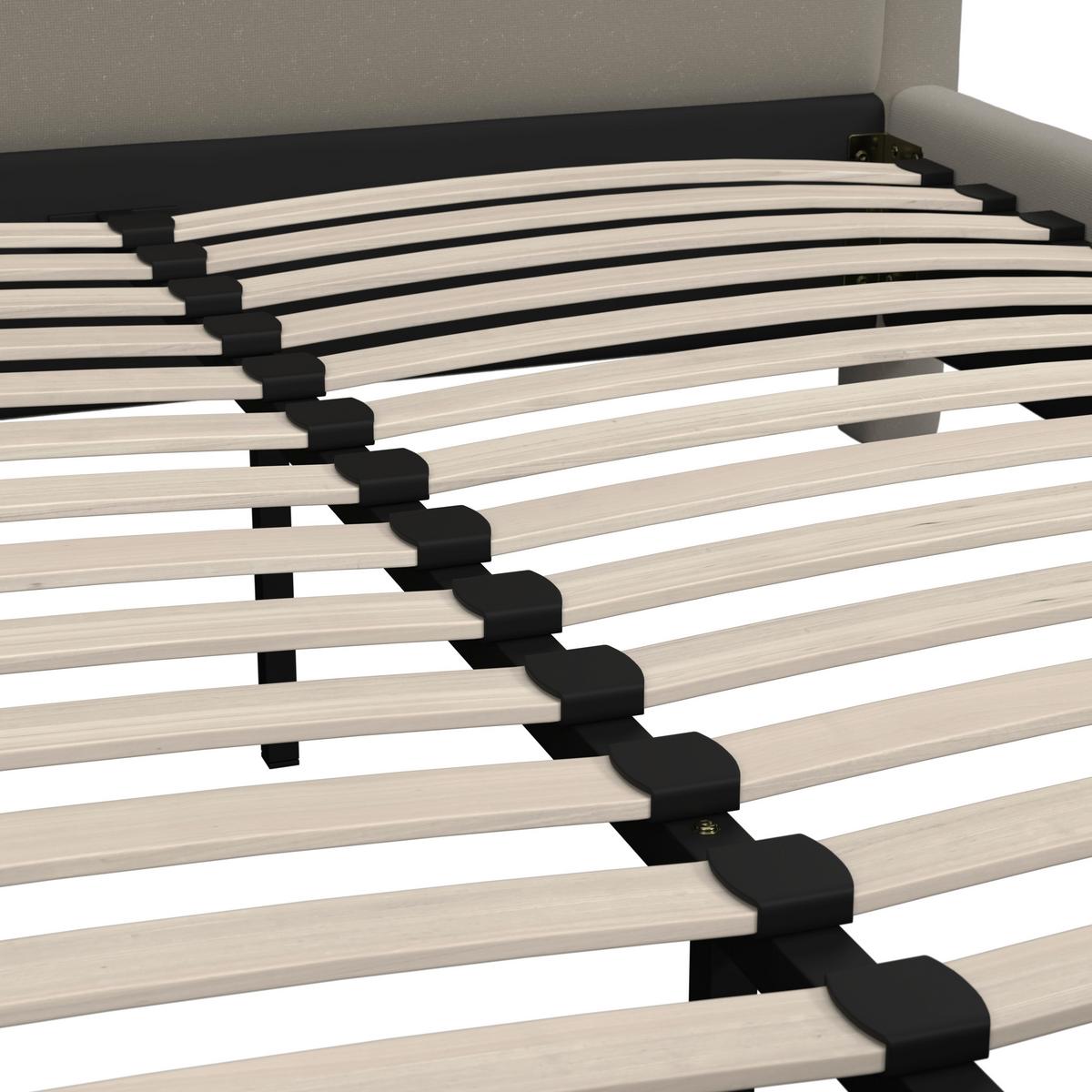 PAT TAPIțAT XIRELIA - culoare lemn stejar/taupe, Modern, lemn/metal (160/200cm) - Bessagi Home