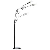 Bogenleuchte Glasini Schwarz max. 25 Watt - Schwarz/Grau, Design, Glas/Metall (200cm) - Brilliant