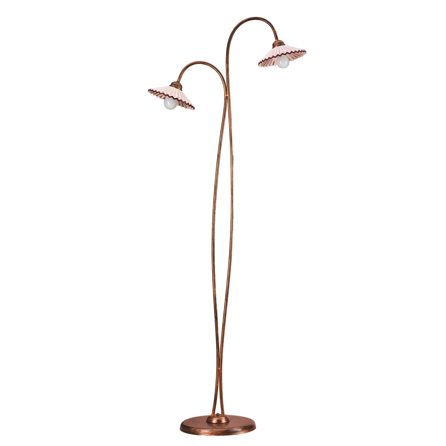 Stehleuchte Rosina Bronzefarben max. 6 Watt - Bernsteinfarben/Bronzefarben, KONVENTIONELL, Keramik/Metall (55/42/180cm)