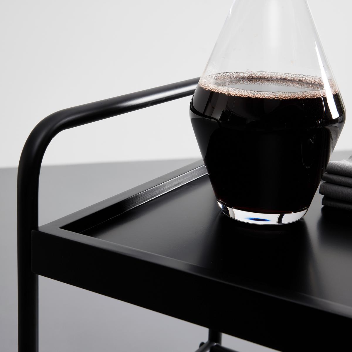 Rollwagen Giorgia Eichefarben/ Schwarz Echtholz/MDF - Eichefarben/Schwarz, MODERN, Holz/Kunststoff (70/79/34cm) - Bessagi Home