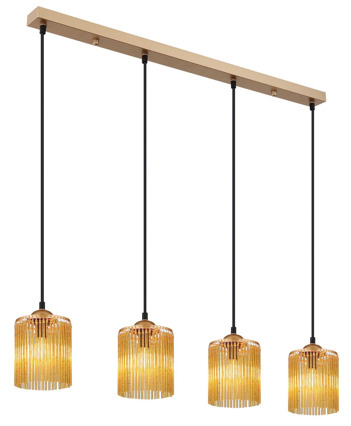 HÄNGELEUCHTE 33080445 LEEDS - Goldfarben/Schwarz, Design, Kunststoff/Metall (87/12/133cm) - Globo