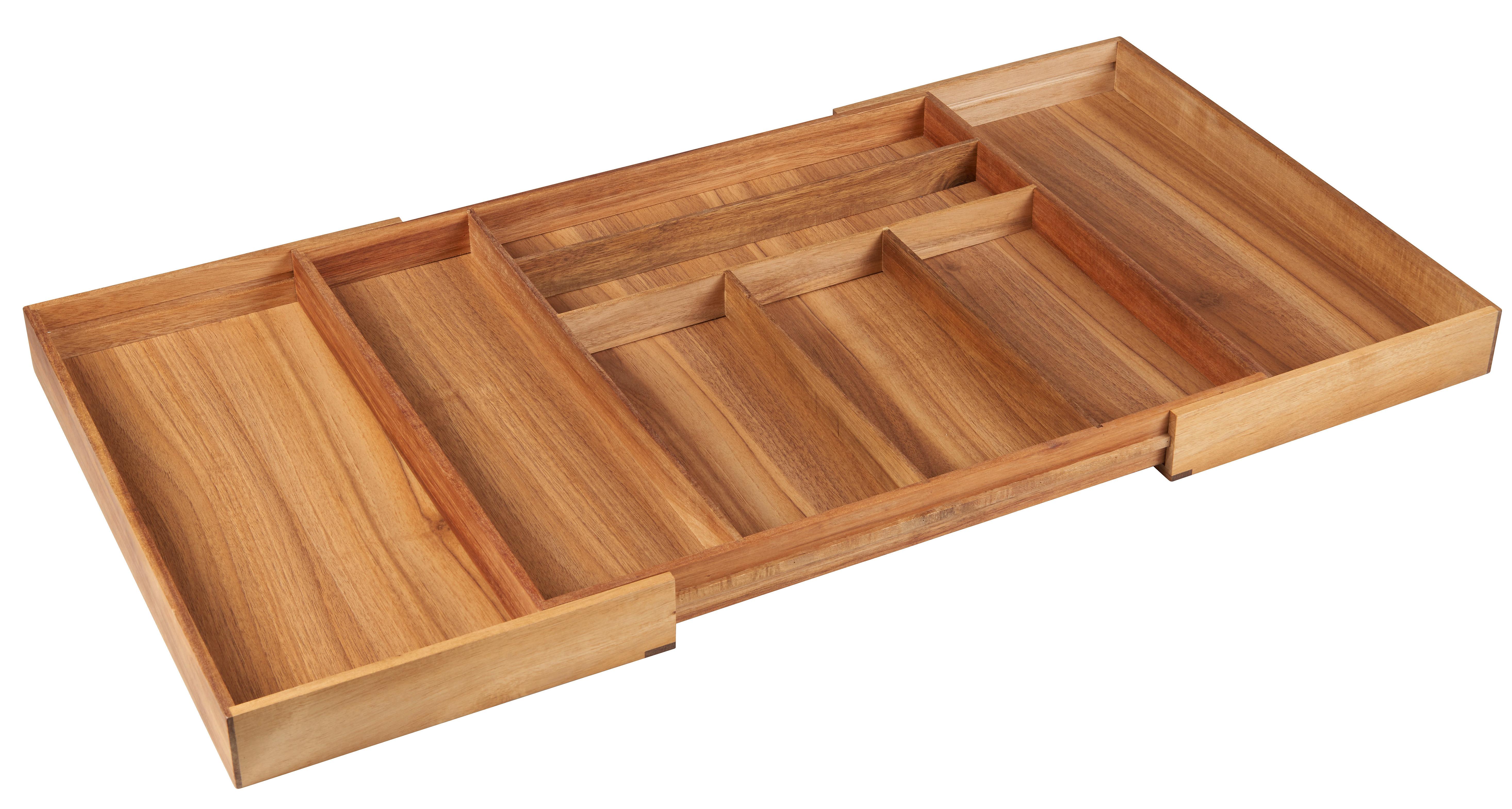 Vložek Za Jedilni Pribor Flex - L - Ext- - naravne barve, Moderno, les (47,3/55,5-92,5/5,5cm) - Zandiara