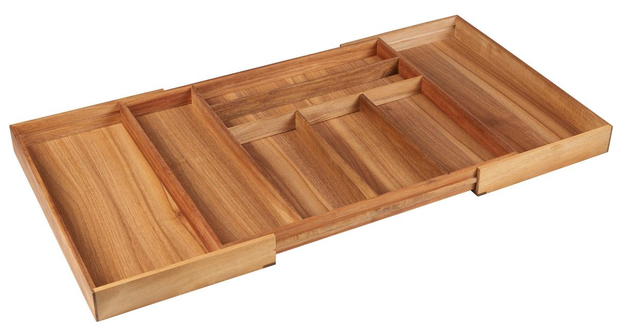 Evőeszköztartó Betét Flex -L - natúr színű, Modern, fa (47,3/55,5-92,5/5,5cm) - Zandiara