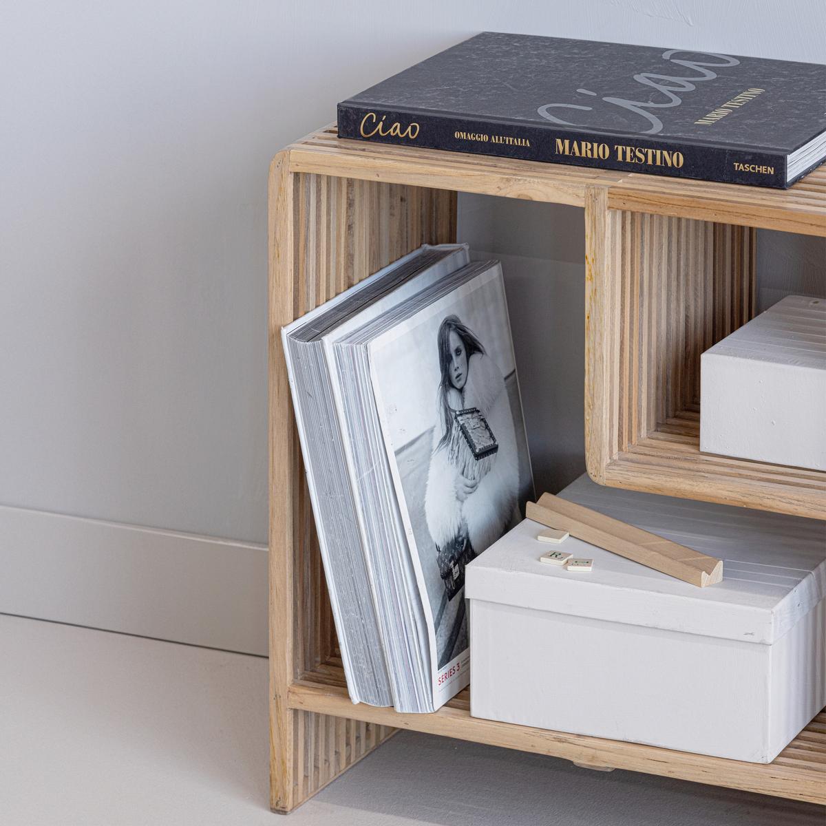 Beistelltisch Jasmijn Teak - Naturfarben, Design, Holz (55/30/55cm) - Livetastic
