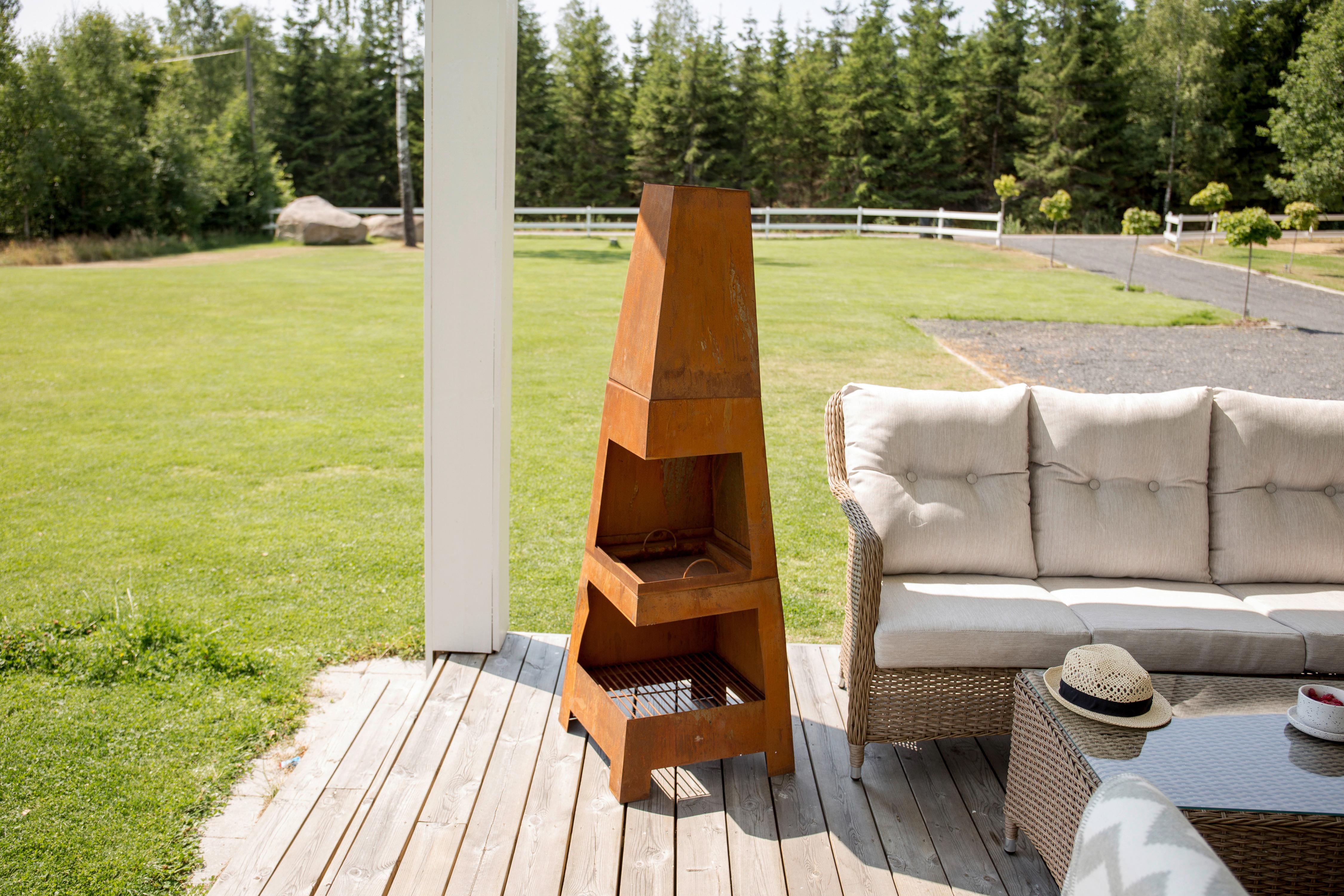 Feuerstelle Bastian ca. 50x150x50 cm Dunkelorange - Dunkelorange, KONVENTIONELL, Metall (50/150/50cm) - Gardenson