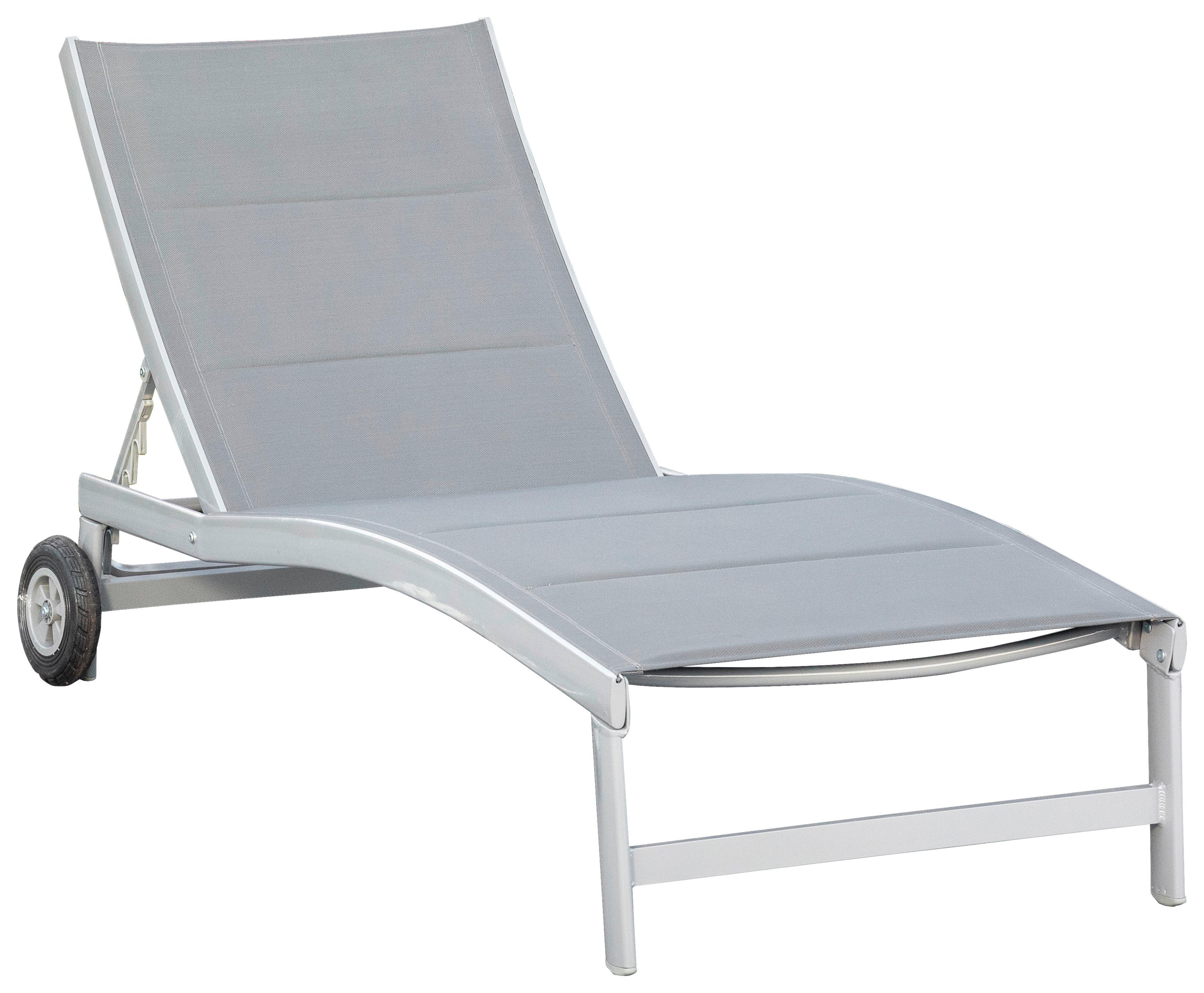 Vrtni Ležalnik San Marino, Siva - srebrne barve/siva, Konvencionalno, kovina/tekstil (70/37,5/207cm) - Gardenson