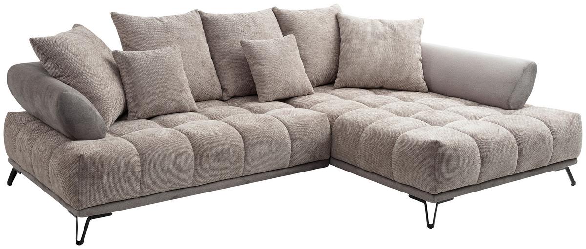 Ugaona Garnitura Largo N - crna/sivobraon, Moderno, tekstil/metal (262/184cm) - Modern Living