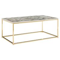 Klubska Miza Wohnling - zlate barve/bela, Moderno, kovina/leseni material (100/60/40cm) - MID.YOU