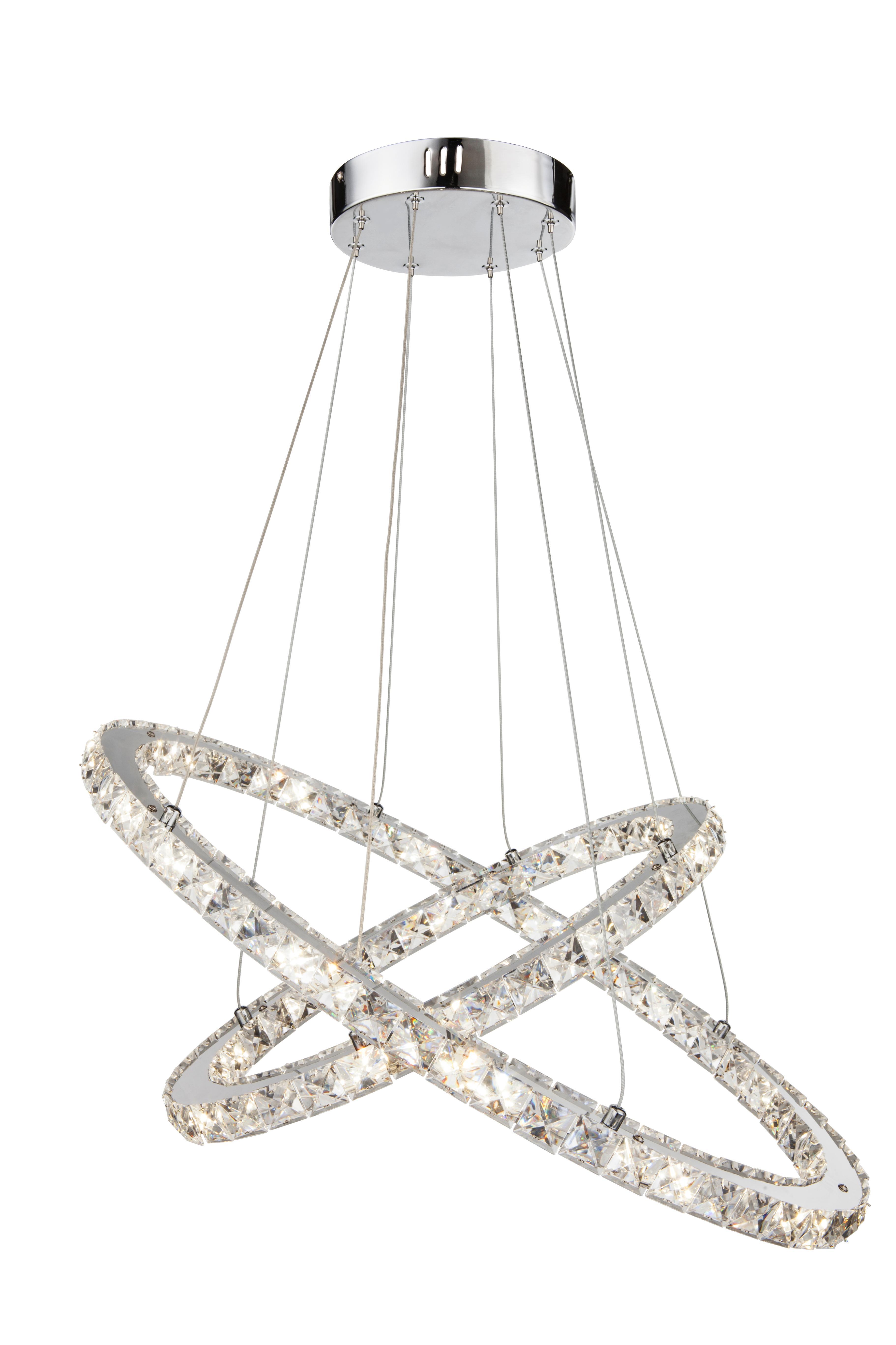 LED-Hängeleuchte max. 48 Watt 'Marilyn I' - Chromfarben, Design, Kunststoff/Metall (70/50/150cm)