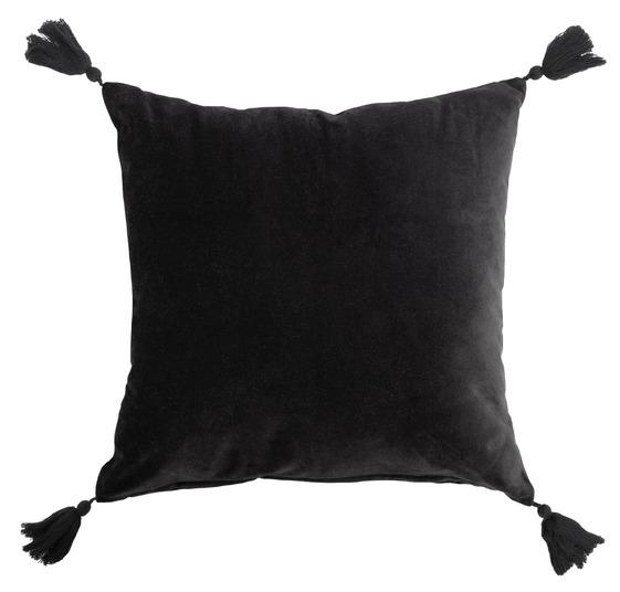Zierkissen Carmelo in Schwarz ca. 45x45cm - Schwarz, ROMANTIK / LANDHAUS, Textil (45/45cm) - Bessagi Home