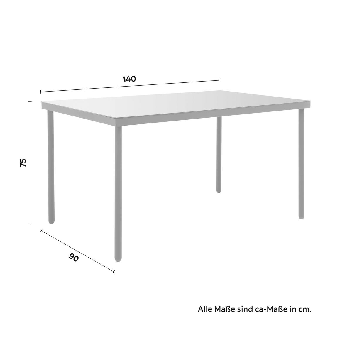 Dining-Loungeset Bella Outdoorgewebe - Dunkelgrau/Schwarz, Modern, Glas/Kunststoff (203/66/77cm) - Bessagi Garden