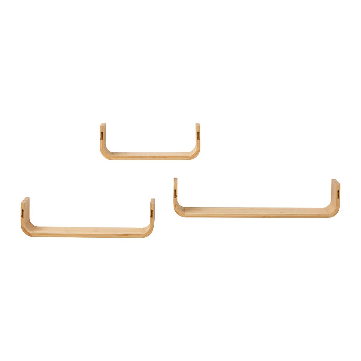 Bonnie Set Zidnih Polica 3/1 - prirodne boje, Natur, prirodni materijali (30/40/50/10/10/10/10/10/10cm) - Based