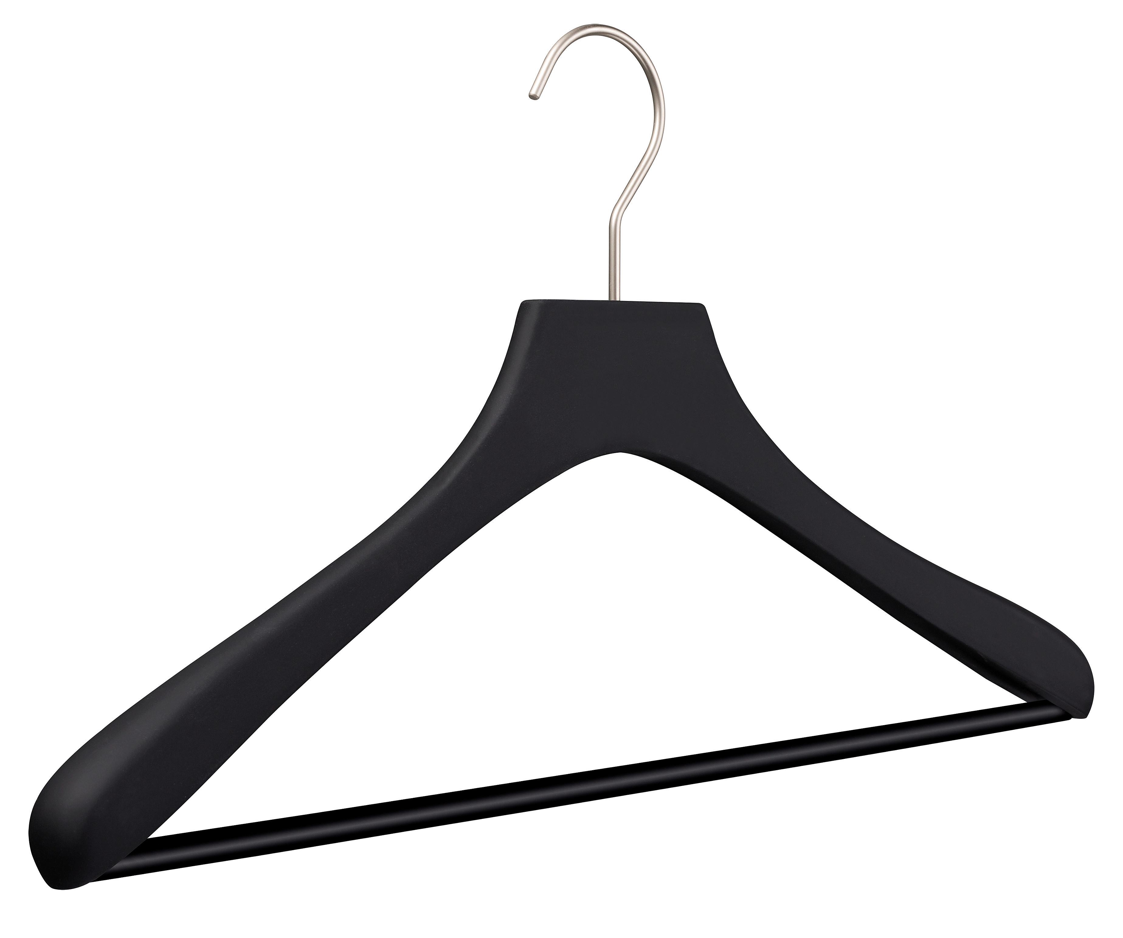 WIESZAK NA UBRANIA DUO SOFT - czarny, Design, drewno (43cm)