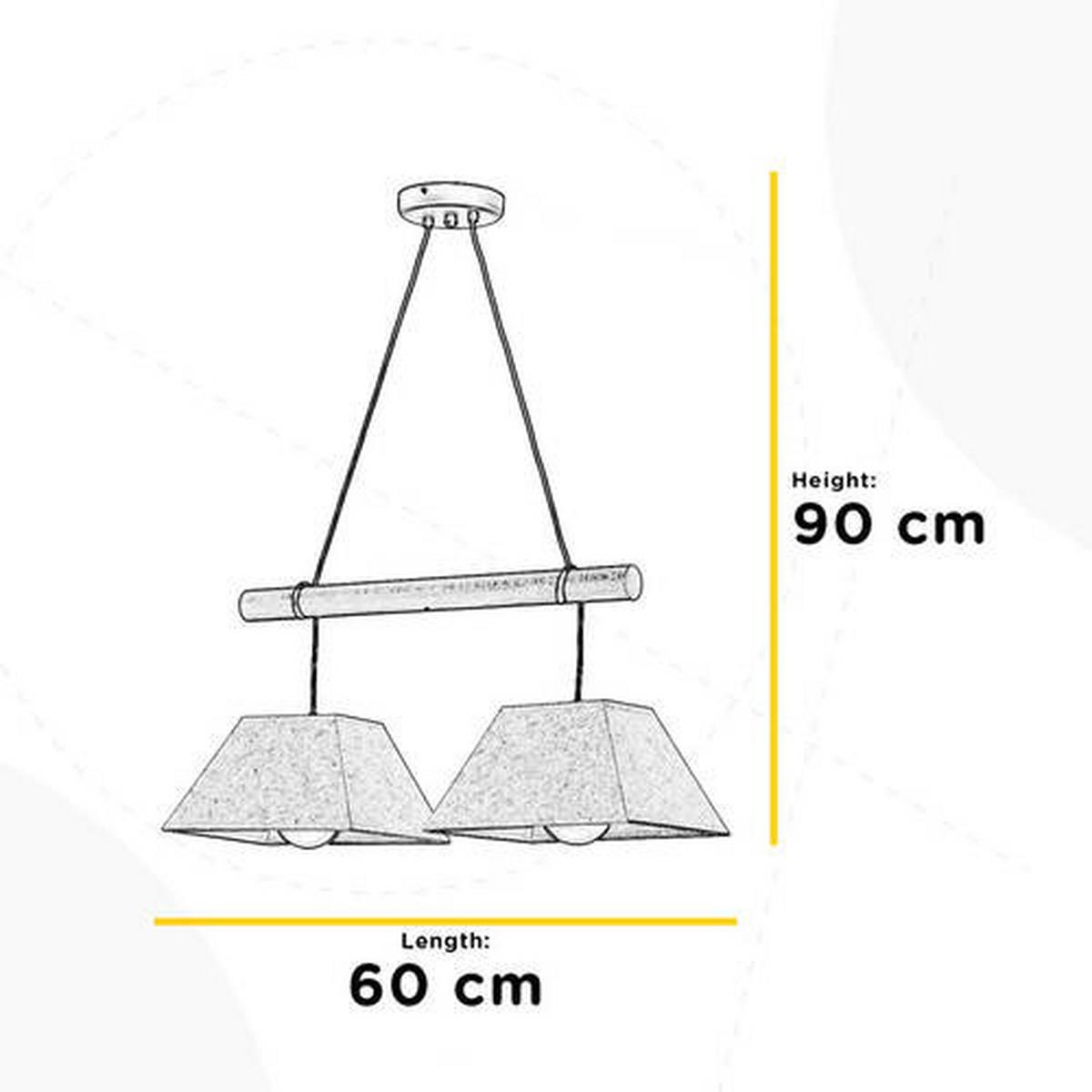 Hängeleuchte Baldo Schwarz/Hellbraun max. 22 Watt - Hellbraun/Schwarz, Natur, Holz/Textil (60/24/90cm)