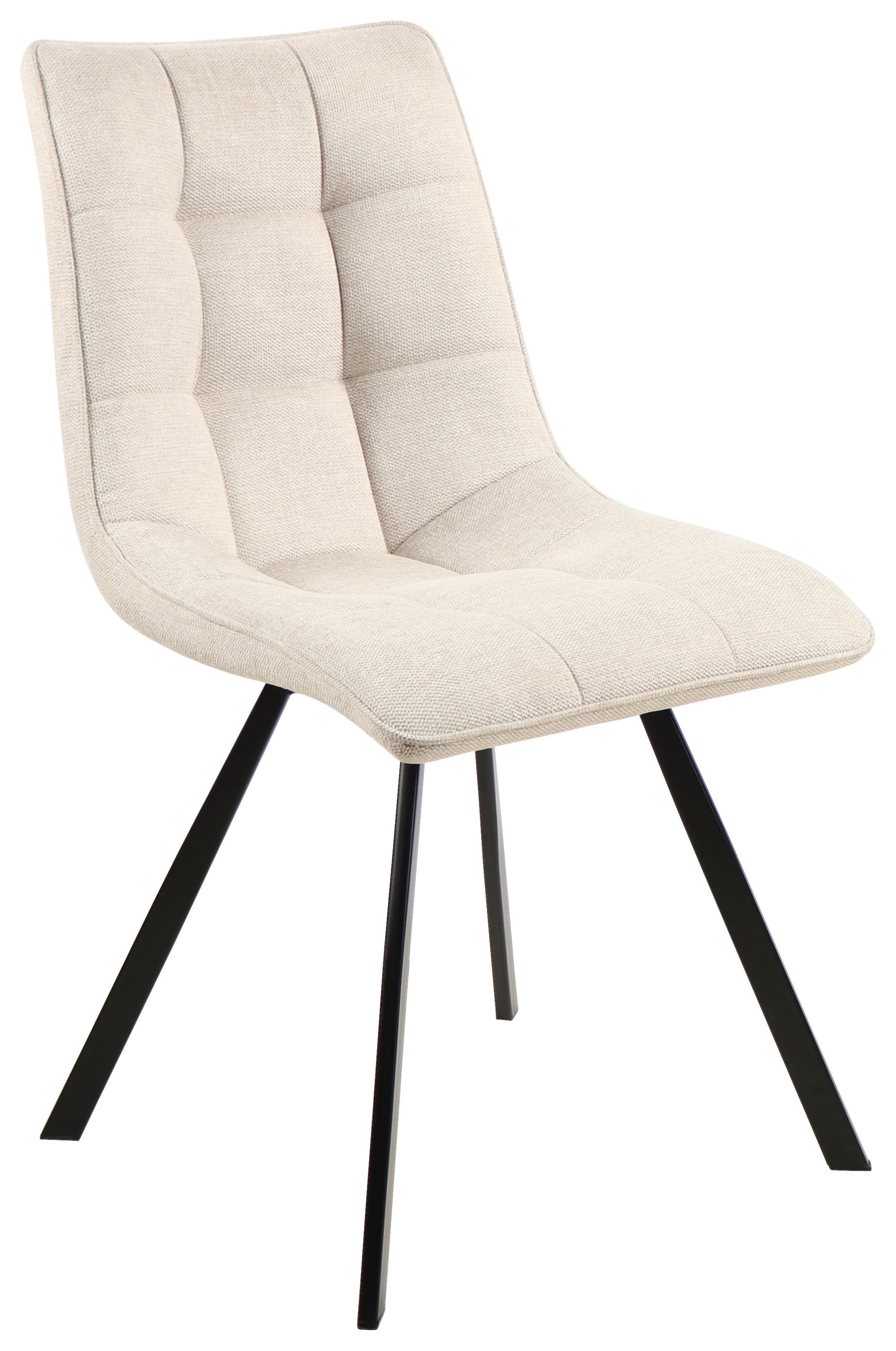 KRZESŁO KELLY - beżowy/czarny, Design, metal/tkanina (47/61/86cm) - Xora