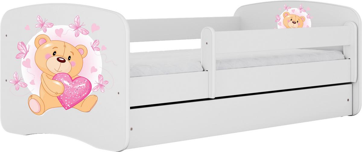 Otroška Postelja Babydreams, Bela, 80x160cm - bela/barve breze, Moderno, tekstil/leseni material (80/160cm) - MID.YOU