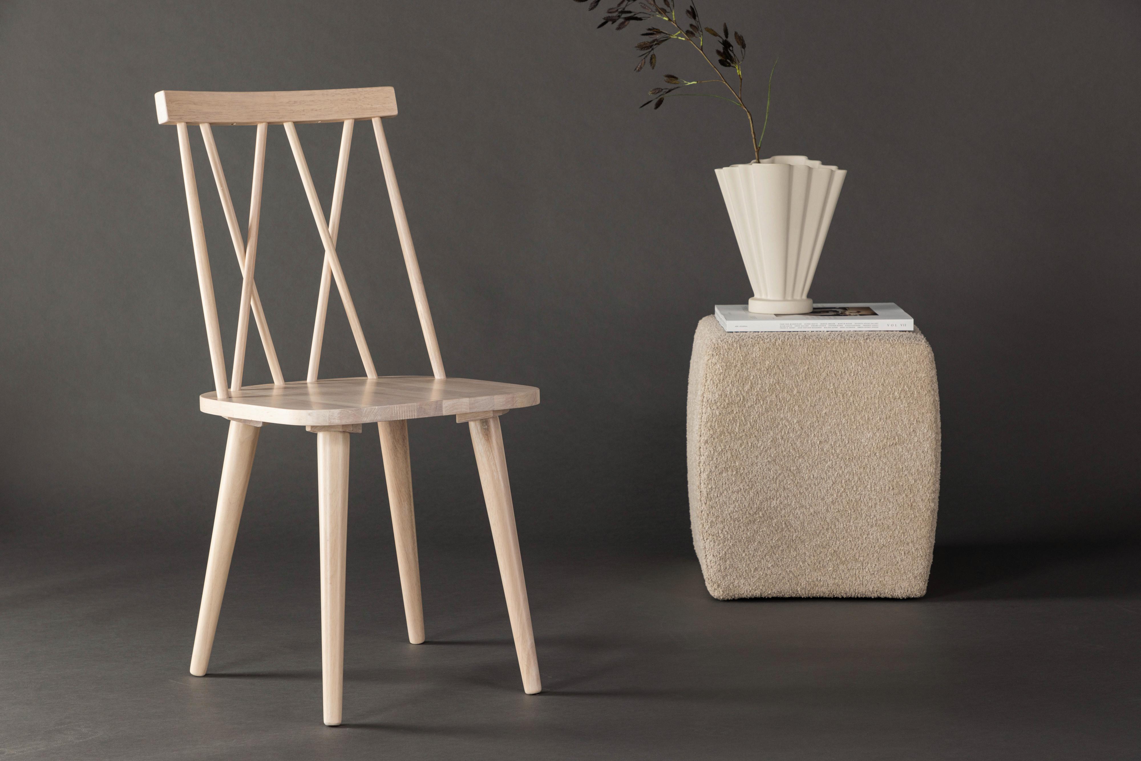 STUHL-SET MARIETTE - Weiß, Design, Holz (43/88/50cm) - Livetastic