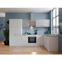 Küchenblock Malia mit Geräten ca. 210 cm Grau - Edelstahlfarben/Graphitfarben, Basics, Holzwerkstoff/Metall (310/171cm) - Respekta