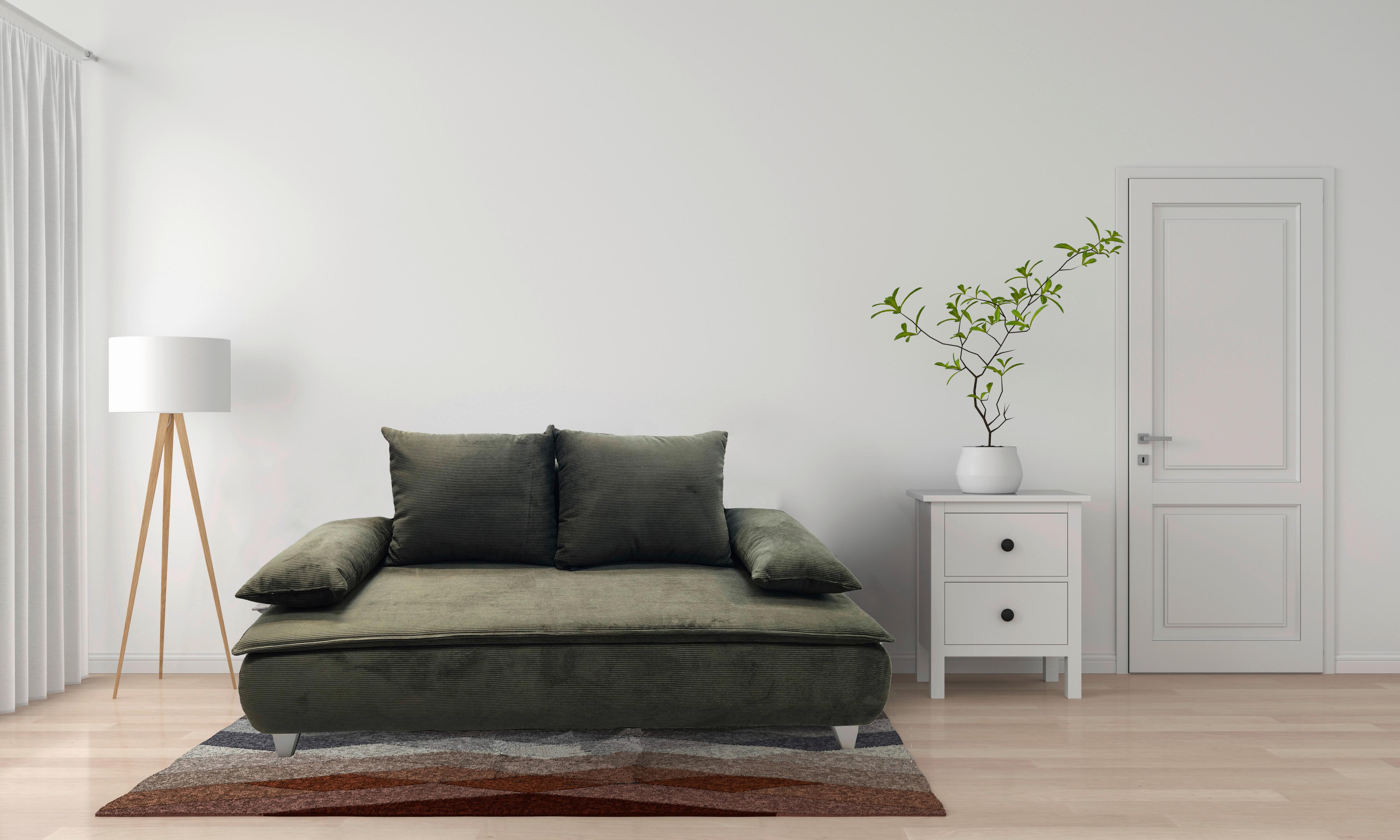Boxspring Kanapéágy Mona - olívazöld, Modern, textil (208/100/106cm) - Mömax