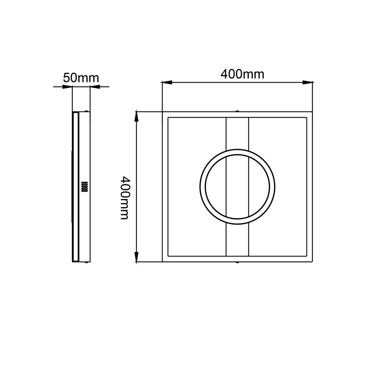 LED-Paneel Maureen Schwarz max. 24 Watt - Schwarz, Design, Kunststoff/Metall (5/40/40cm) - Brilliant