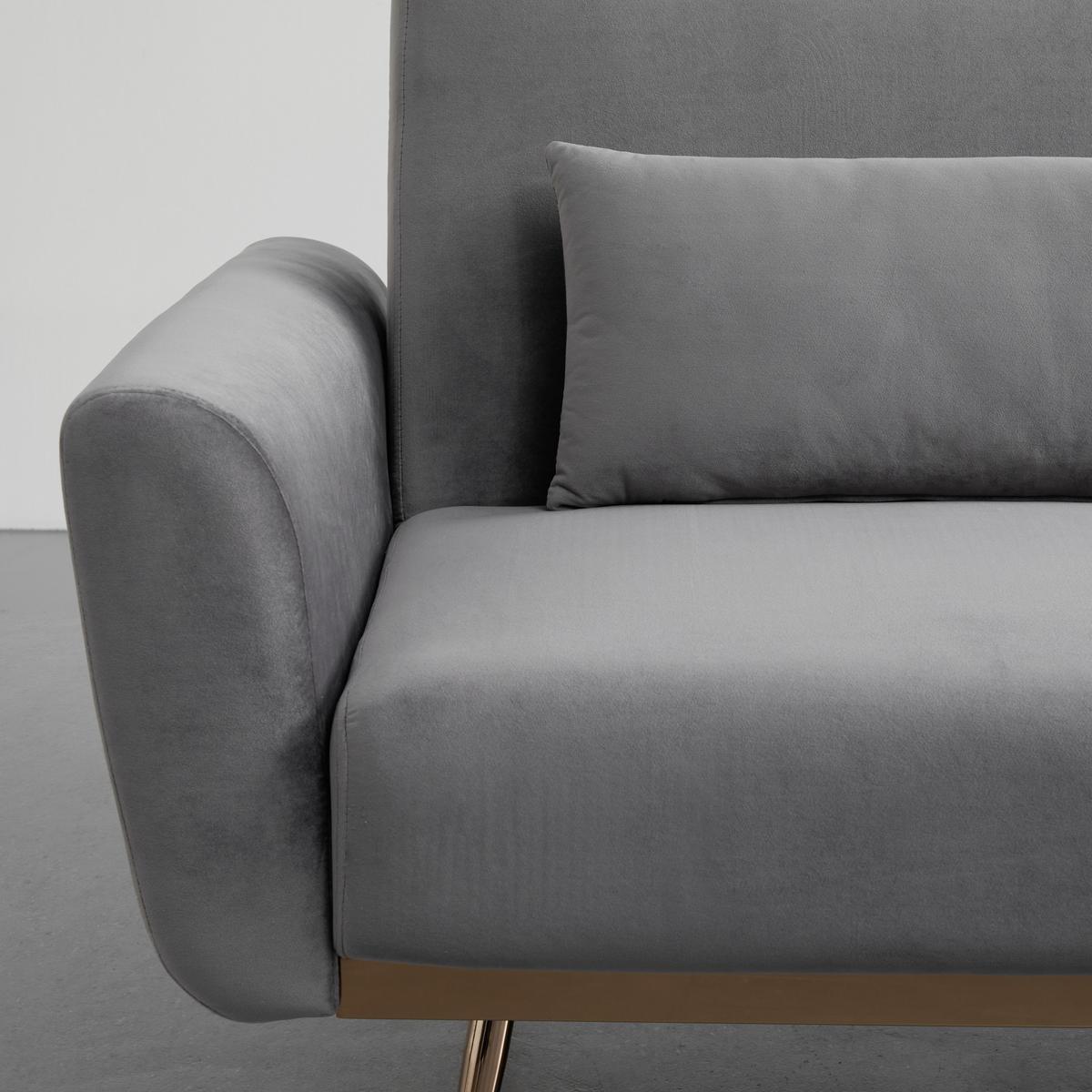 Canapea extensibilă GUILIA - gri, Modern, lemn/textil (211/85/83cm) - Bessagi Home