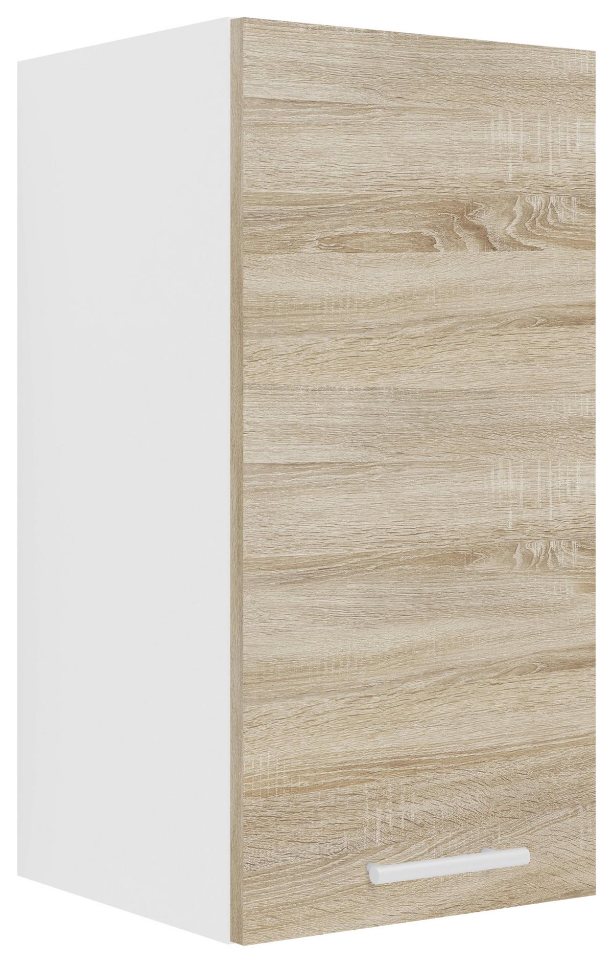 Kuhinjska Zgornja Omarica Esilo, Hrast, Bela - bela/barve aluminija, Konvencionalno, kovina/leseni material (30/60/31cm) - MID.YOU