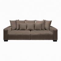 Bigsofa Matteo Braun - Graubraun/Schwarz, MODERN, Holz (246/93/124cm) - Based